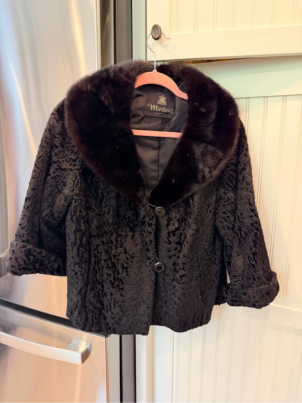 Vintage Black Fur Collar Jacket